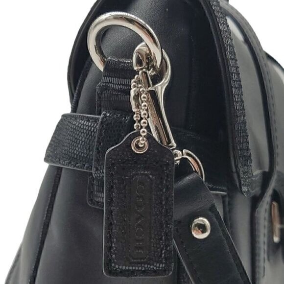 Coach Black Leather Taylor Flap Shoulder Bag - Picture 5 of 9